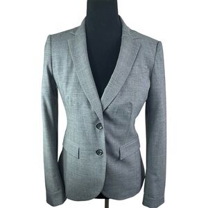 Banana Republic Grey Wool 2 Button Lined Stretch Suit Blazer Jacket Classic Work